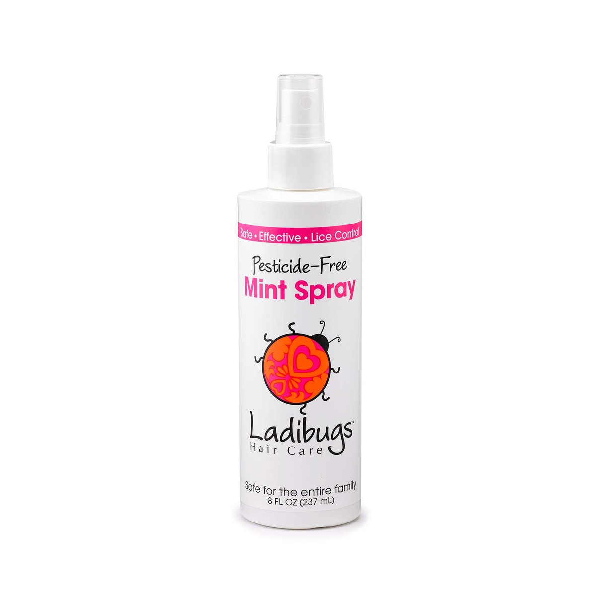 Ladibugs Läusebefall Vorbeugung Minzspray 8 oz | Natürliche Inhaltsstoffe | Hochwirksame Läusebehandlung für den täglichen Gebrauch