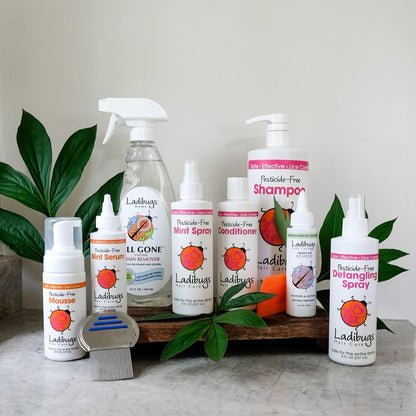 Ladibugs Läusebefall Vorbeugung Minzspray 8 oz | Natürliche Inhaltsstoffe | Hochwirksame Läusebehandlung für den täglichen Gebrauch