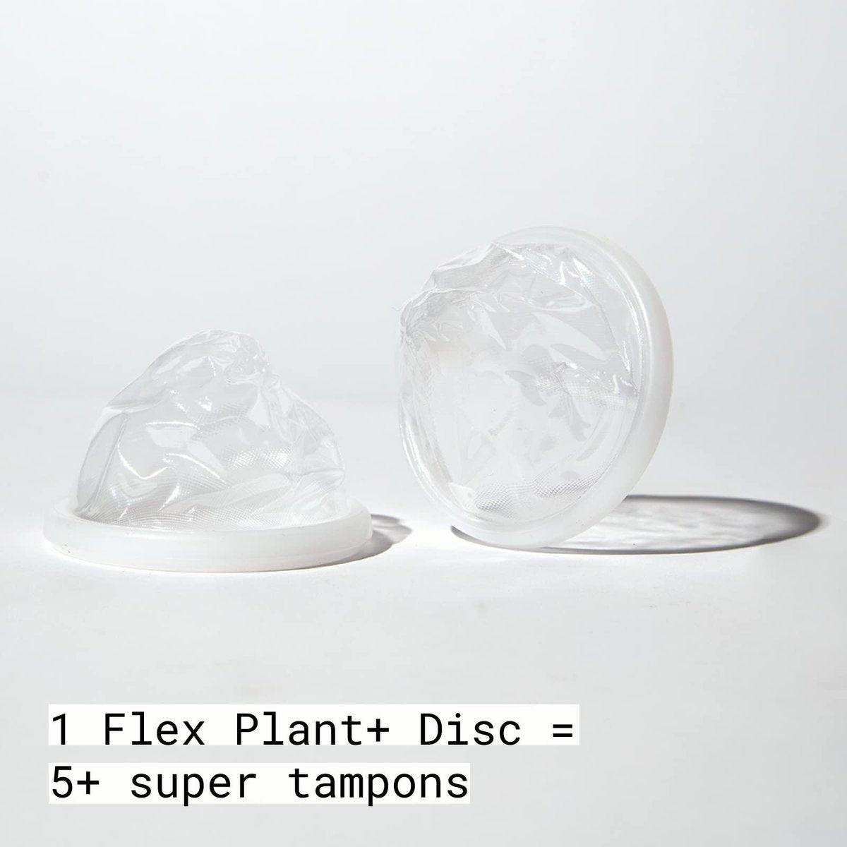 Flex Plant Plus Disc | Nachhaltige Menstruationsscheibe aus Pflanzenpolymeren | Alternative zu Tampons und Menstruationstassen | Kapazität von 5 Super-Tampons | 12 Stück