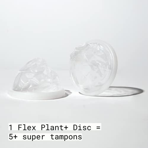 Flex Plant Plus Disc | Nachhaltige Menstruationsscheibe aus Pflanzenpolymeren | Alternative zu Tampons und Menstruationstassen | Kapazität von 5 Super-Tampons | 12 Stück