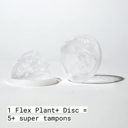 Flex Plant Plus Disc | Nachhaltige Menstruationsscheibe aus Pflanzenpolymeren | Alternative zu Tampons und Menstruationstassen | Kapazität von 5 Super-Tampons | 12 Stück