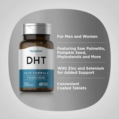 Piping Rock DHT Advanced Hair Formula | 60 Tabletten | für Männer und Frauen | Non-GMO, glutenfreies Nahrungsergänzungsmittel