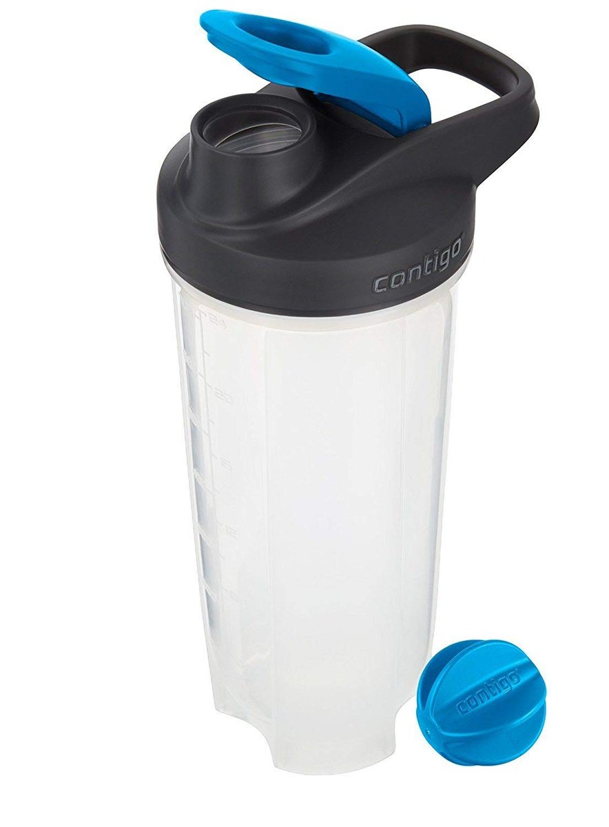 Contigo Shake & Go Fit Shaker Flasche, 28 oz, Carolina Blau, Schnappdeckel