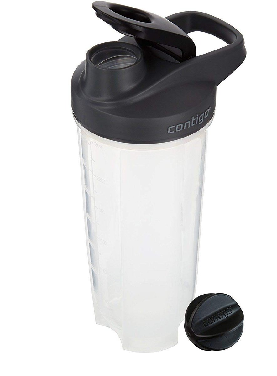 Contigo Shake & Go Fit Snap Deckel Shakerflasche, 28 oz, Schwarz