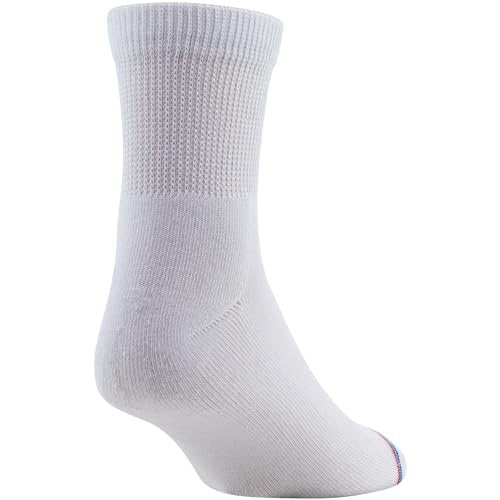 MediPEDS Quarter Socken mit nicht einschnürendem Bund und Polsterung, Weiß (8 Paar), Schuhgröße: Herren 7-12, Damen 10-13