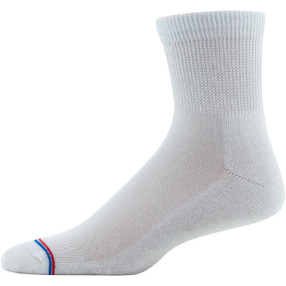 MediPeds Quarter Socken mit nicht einschnürendem Bund und Polsterung, Weiß (4 Paar), Schuhgröße: Herren 7-12; Damen 10-13