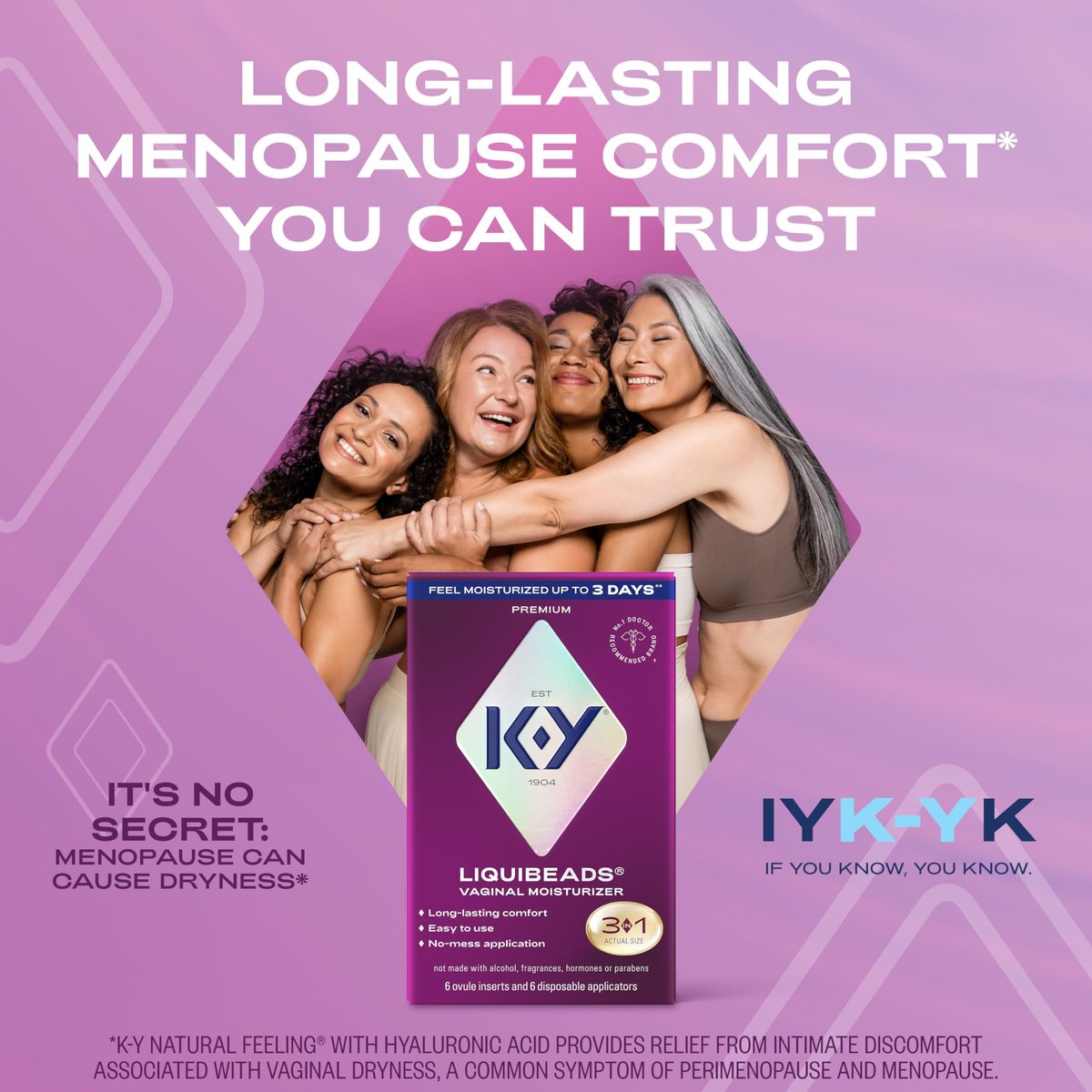 K-Y Liquibeads Vaginaler Feuchtigkeitsspender für Frauen, Silikon-Lubrikant-Zäpfchen, Gleitmittel zur Linderung von Schmerzen durch Trockenheit, 6 Zäpfchen & 6 Applikatoren