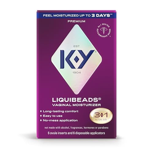 K-Y Liquibeads Vaginaler Feuchtigkeitsspender für Frauen, Silikon-Lubrikant-Zäpfchen, Gleitmittel zur Linderung von Schmerzen durch Trockenheit, 6 Zäpfchen & 6 Applikatoren