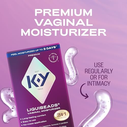 K-Y Liquibeads Vaginaler Feuchtigkeitsspender für Frauen, Silikon-Lubrikant-Zäpfchen, Gleitmittel zur Linderung von Schmerzen durch Trockenheit, 6 Zäpfchen & 6 Applikatoren