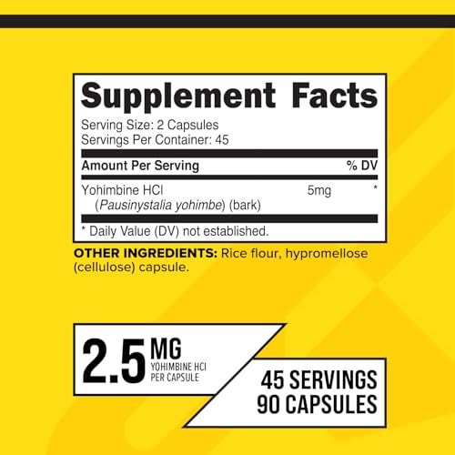 Primaforce Yohimbin HCl 2,5 mg, 90 Kapseln – GVO-freies und glutenfreies Nahrungsergänzungsmittel