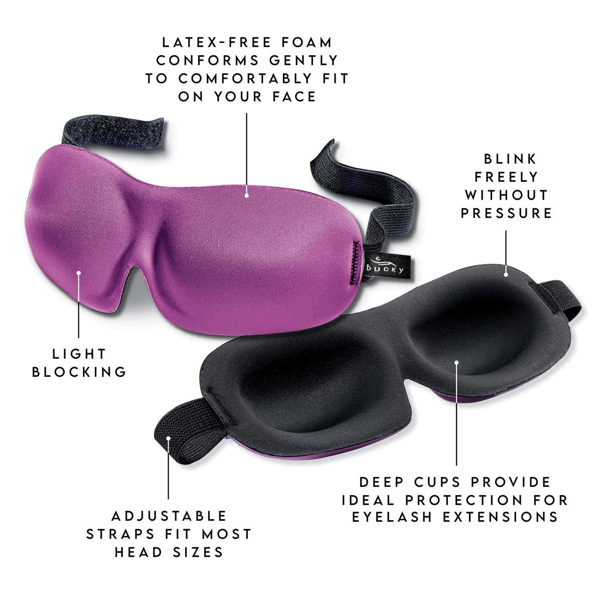 Bucky 40 Blinks Schlafmaske – Druckfreie Augenmaske für erholsamen Schlaf & Reisen, Orchidee, Einheitsgröße