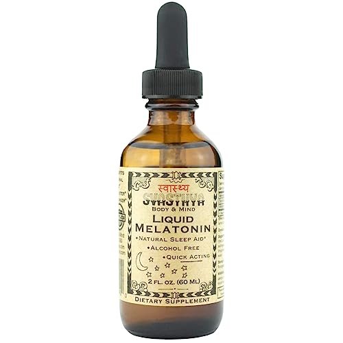 Svasthya Body & Mind Natürliches Melatonin Liquid Supplement | 100% Bio Schlafmittel für erholsamen Schlaf | Alkoholfreies Melatonin | Länger schlafen