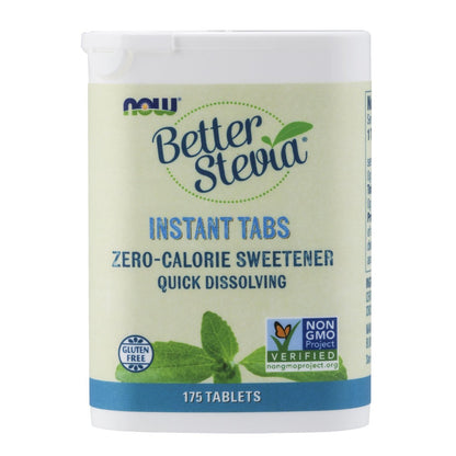 NOW Foods Better Stevia Instant Tabs, Kalorienfreier Süßstoff, zertifiziert nicht genetisch verändert, glutenfrei, 175 Tabletten