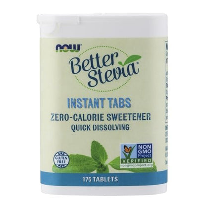 NOW Foods Better Stevia Instant Tabs, Kalorienfreier Süßstoff, zertifiziert nicht genetisch verändert, glutenfrei, 175 Tabletten