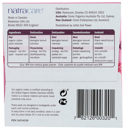 Natracare Ultra Extra Binden mit Flügeln, lang, einzeln verpackt, aus zertifizierter Bio-Baumwolle, ökologisch zertifiziertem Zellulose-Zellstoff und Pflanzenstärke (1 Packung, 8 Binden insgesamt)