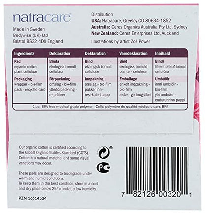 Natracare Ultra Extra Binden mit Flügeln, lang, einzeln verpackt, aus zertifizierter Bio-Baumwolle, ökologisch zertifiziertem Zellulose-Zellstoff und Pflanzenstärke (1 Packung, 8 Binden insgesamt)
