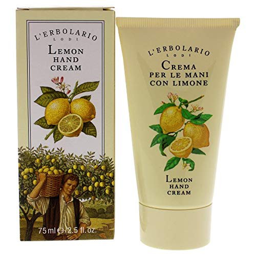 L’Erbolario Zitronen-Handcreme für trockene Hände – Feuchtigkeitsspendende Handlotion mit Glycerin – Schützt vor Trockenheit und Rötungen – Erfrischender Zitronenduft – 2,5 oz