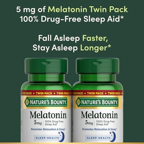Nature's Bounty Melatonin 5 mg – 120 Weichkapseln, 4-Monats-Vorrat, Schlafhilfe, 100 % Arzneimittelfrei, Nahrungsergänzungsmittel zur Entspannung und Schlafgesundheit