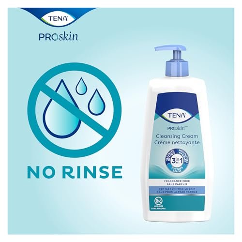 TENA ProSkin Reinigungscreme – Rinse-Free Body Wash Tube, milder Duft, 240 ml