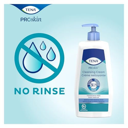 TENA ProSkin Reinigungscreme – Rinse-Free Body Wash Tube, milder Duft, 240 ml