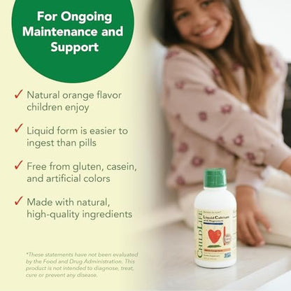 CHILDLIFE ESSENTIALS Flüssiges Kalzium für Kinder – Kalzium-, Magnesium-, Zink- und Vitamin-D3-Ergänzung mit Orangen-Geschmack, 473 ml (1 Packung)