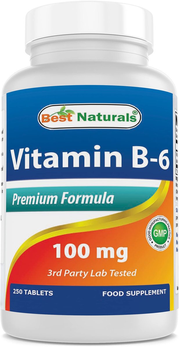 Best Naturals Vitamin B6 Tabletten, 100 mg, 250 Stück