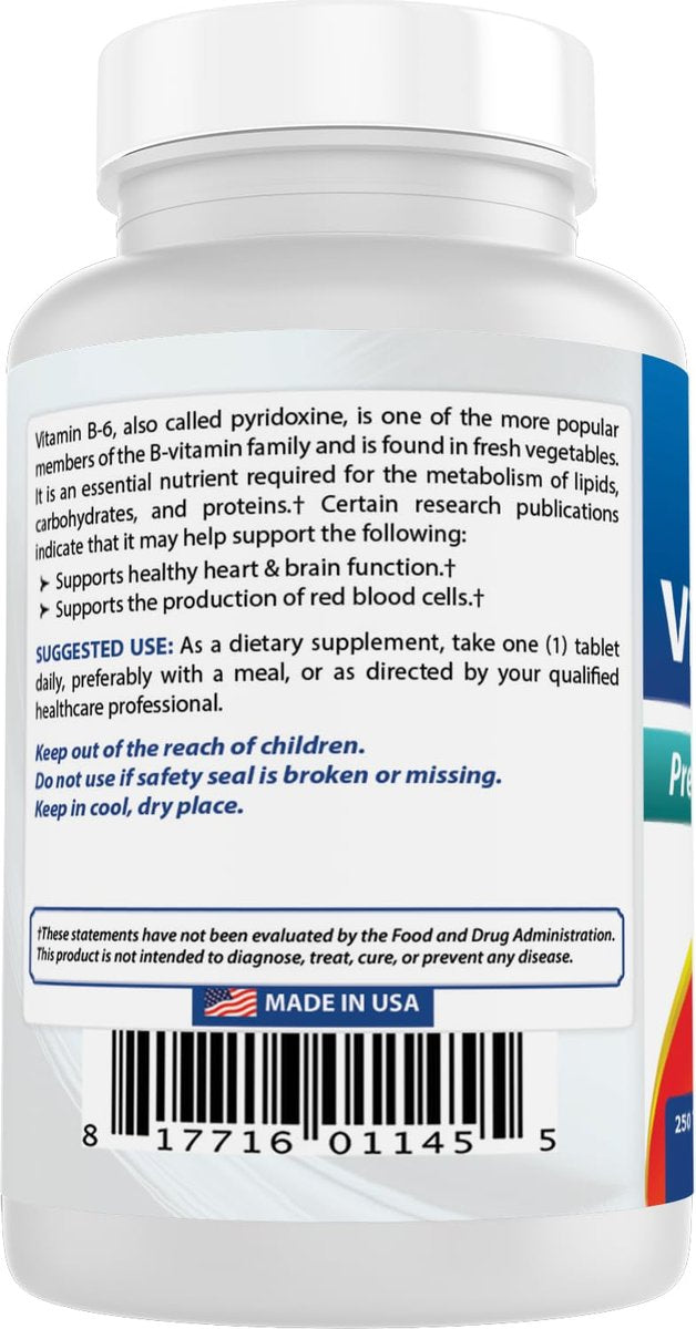 Best Naturals Vitamin B6 Tabletten, 100 mg, 250 Stück