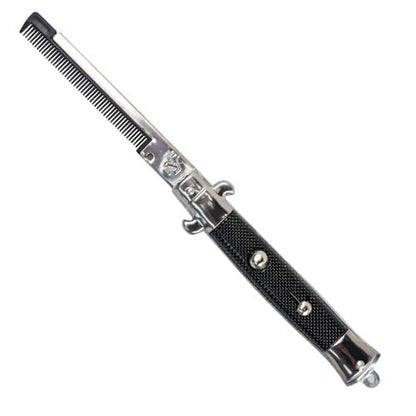 Edelstahl-Klappkamm im Taschenmesser-Stil 23 cm – Faltbarer Taschenkamm für Männer und Frauen