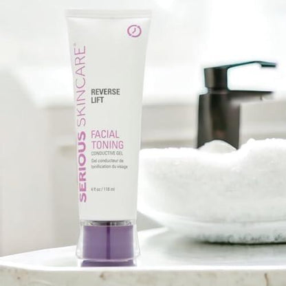 Collagen-basiertes leitfähiges Aktivatorgel für Mikrostrom-Gesichtsstraffung, Körperkonturierung und HF-Gesichtsgeräte – feuchtigkeitsspendende, nicht klebende Formel – leichtes Gleiten – Serious Skincare Reverse Lift 118 ml