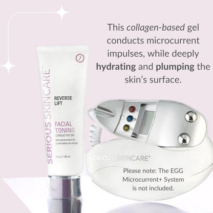 Collagen-basiertes leitfähiges Aktivatorgel für Mikrostrom-Gesichtsstraffung, Körperkonturierung und HF-Gesichtsgeräte – feuchtigkeitsspendende, nicht klebende Formel – leichtes Gleiten – Serious Skincare Reverse Lift 118 ml