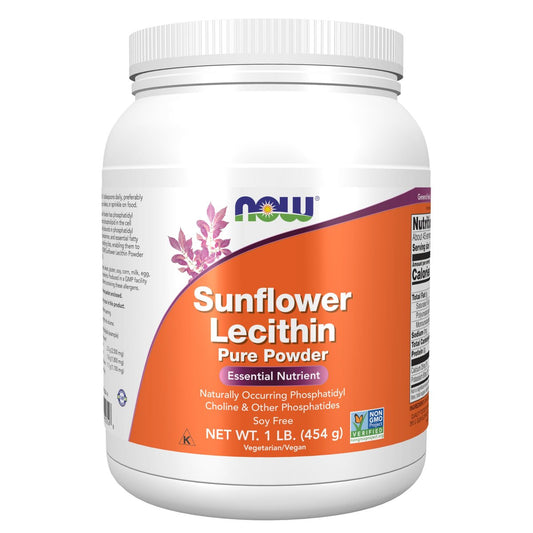 NOW Foods Sonnenblumen-Lecithin Pulver mit natürlich vorkommendem Phosphatidylcholin und anderen Phosphatiden, 1 Pfund