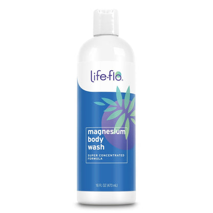 LIFE-FLO Magnesium Body Wash – Erfrischendes Duschgel mit Magnesiumchlorid, Pfefferminz- und Rosmarinöl, 473 ml