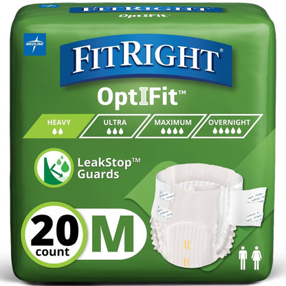 FitRight Erwachsenen-Inkontinenzhosen mit Klebelaschen, starke Saugfähigkeit, Medium, 32 bis 44 Zoll, 20 Stück
