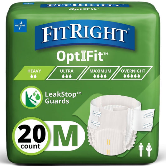 FitRight Erwachsenen-Inkontinenzhosen mit Klebelaschen, starke Saugfähigkeit, Medium, 32 bis 44 Zoll, 20 Stück