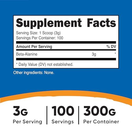 Nutricost Beta Alanin Pulver 300 g (10,7 oz) – 3 g pro Portion