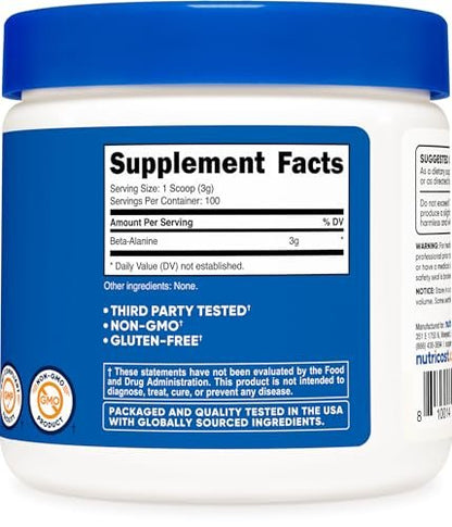 Nutricost Beta Alanin Pulver 300 g (10,7 oz) – 3 g pro Portion