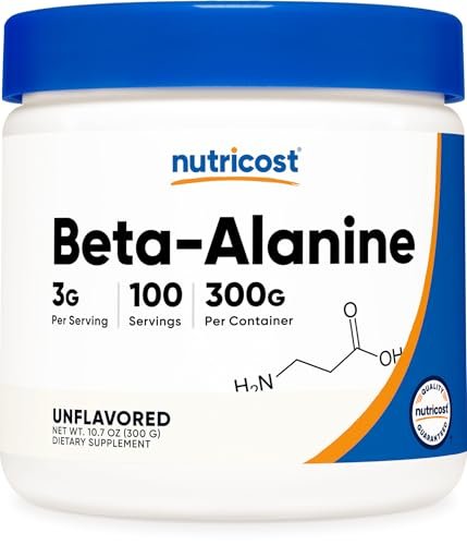 Nutricost Beta Alanin Pulver 300 g (10,7 oz) – 3 g pro Portion