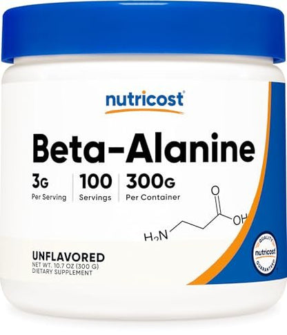 Nutricost Beta Alanin Pulver 300 g (10,7 oz) – 3 g pro Portion