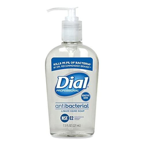 Dial Professional - Antibakterielle Seife für empfindliche Haut, 7,5 oz Dekorpumpflasche, 12 Stück pro Karton