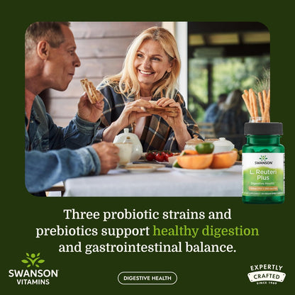 Swanson L. Reuteri Probiotikum Plus mit L. Rhamnosus, L. Acidophilus & FOS-Präbiotikum für gesundheitsbewusste Erwachsene - 7 Milliarden KBE (30 vegane Kapseln)