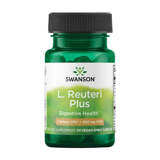 Swanson L. Reuteri Probiotikum Plus mit L. Rhamnosus, L. Acidophilus & FOS-Präbiotikum für gesundheitsbewusste Erwachsene - 7 Milliarden KBE (30 vegane Kapseln)