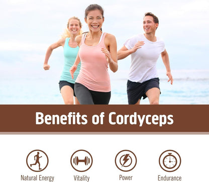 OM MUSHROOM SUPERFOOD Cordyceps Bio-Pulver – 3,5 Unzen (50 Portionen) – Unterstützt Energie, Kraft, Ausdauer und sportliche Leistung