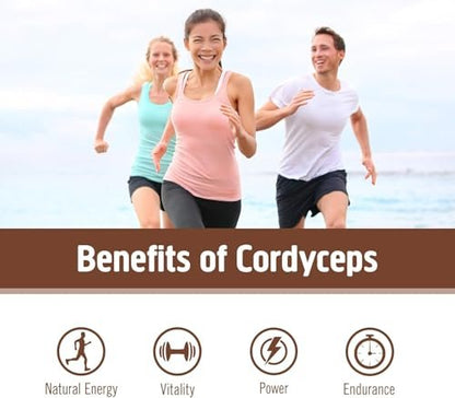 OM MUSHROOM SUPERFOOD Cordyceps Bio-Pulver – 3,5 Unzen (50 Portionen) – Unterstützt Energie, Kraft, Ausdauer und sportliche Leistung