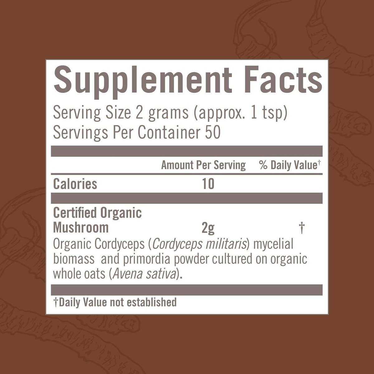 OM MUSHROOM SUPERFOOD Cordyceps Bio-Pulver – 3,5 Unzen (50 Portionen) – Unterstützt Energie, Kraft, Ausdauer und sportliche Leistung