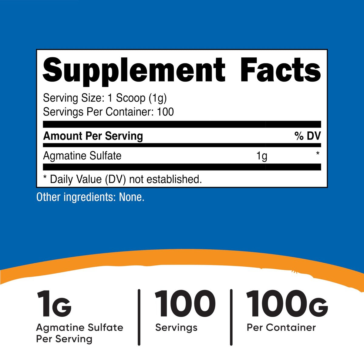 Nutricost Agmatin 100 Gramm – Reines Agmatinpulver 100 Portionen (Agmatinsulfat)