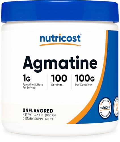 Nutricost Agmatin 100 Gramm – Reines Agmatinpulver 100 Portionen (Agmatinsulfat)