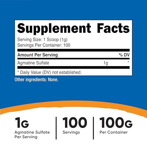 Nutricost Agmatin 100 Gramm – Reines Agmatinpulver 100 Portionen (Agmatinsulfat)