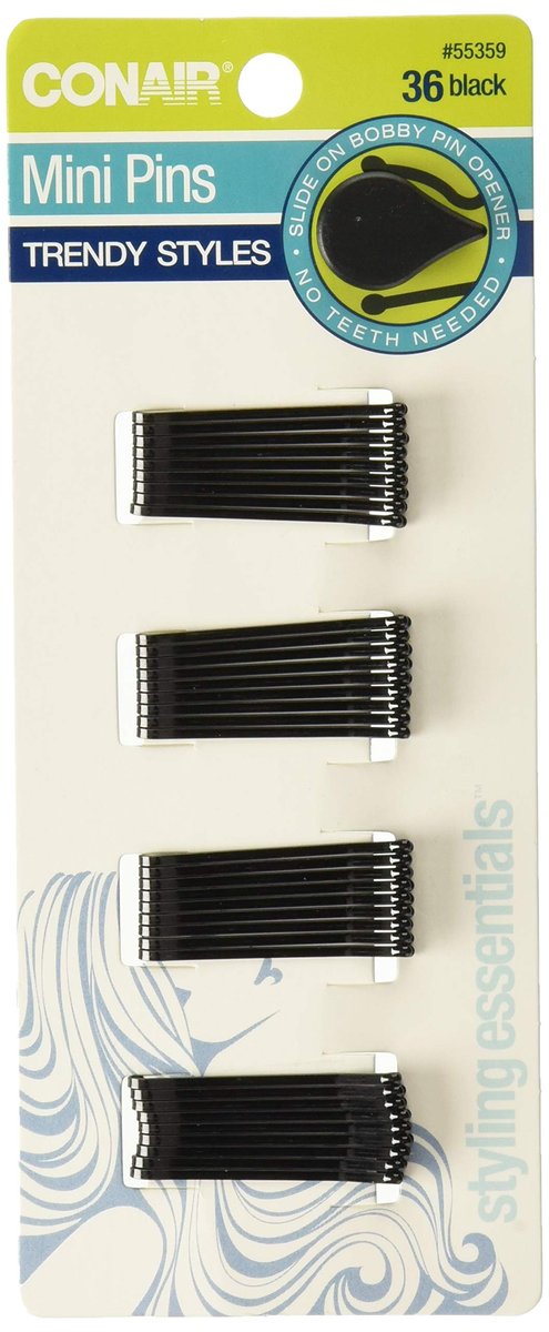Conair Styling Essentials Mini Clips, Schwarz, 36 Stück