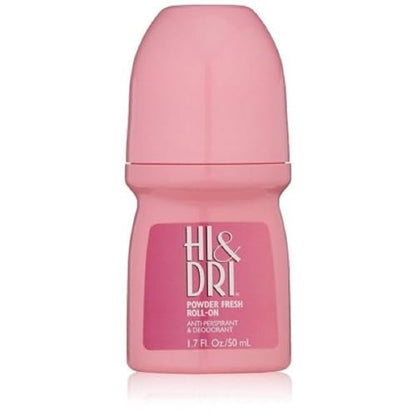 Hi & Dri Antitranspirant Deodorant Roll-On Powder Fresh 1,7 oz (6er-Pack)
