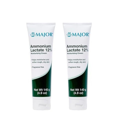 Major Ammonium Lactat 12% Feuchtigkeitscreme - Milchsäurecreme - Hilft raue, trockene Haut zu befeuchten, zu erweichen und zu peelen - Duftfrei - 4,9 Oz (2er-Pack)